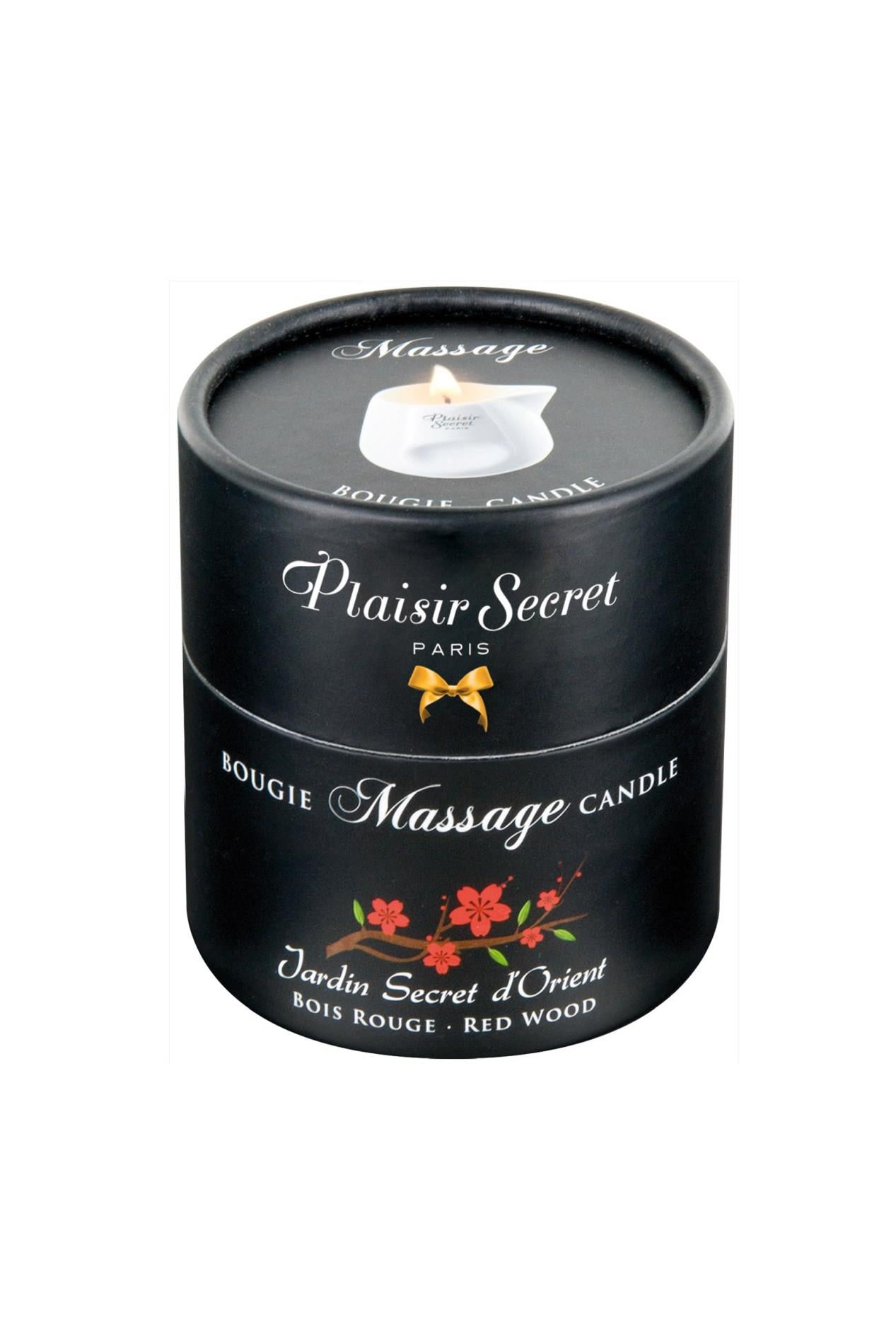 Świeca do masażu Plaisir Secret czerwone drewno 80ml
