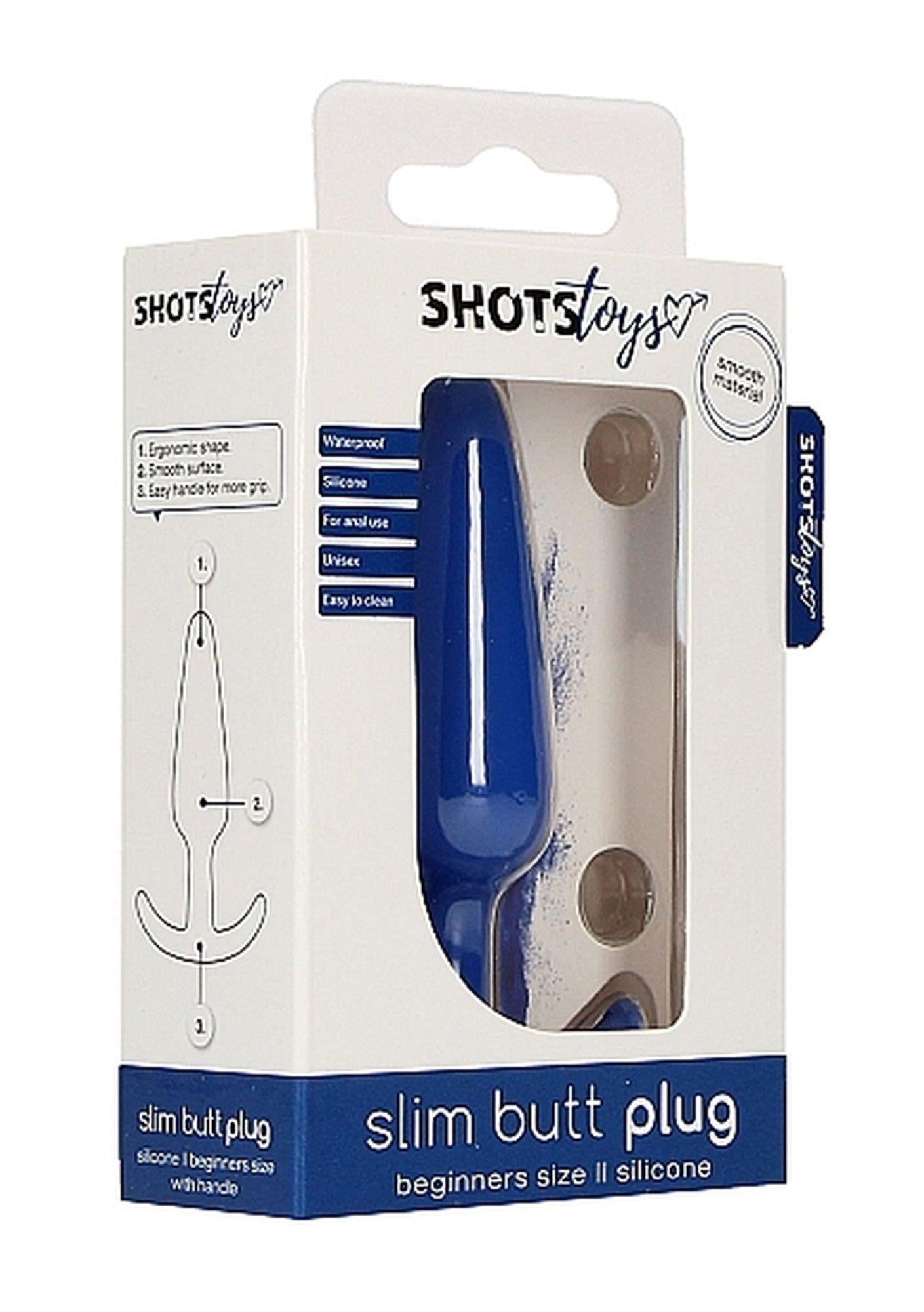 Korek analny silikonowy ShotsToys niebieski