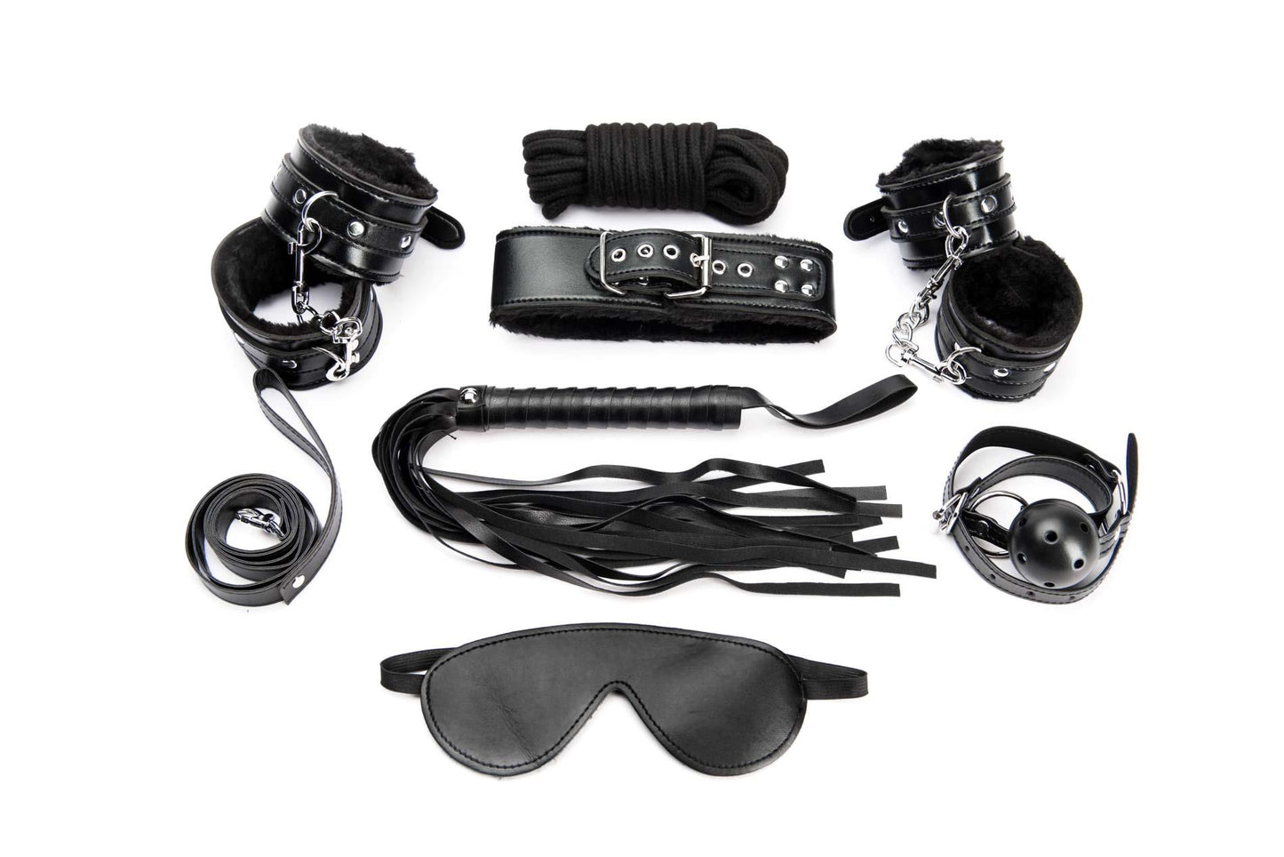 7 Pieces Black Bondage Set