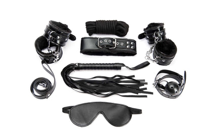 7 Pieces Black Bondage Set