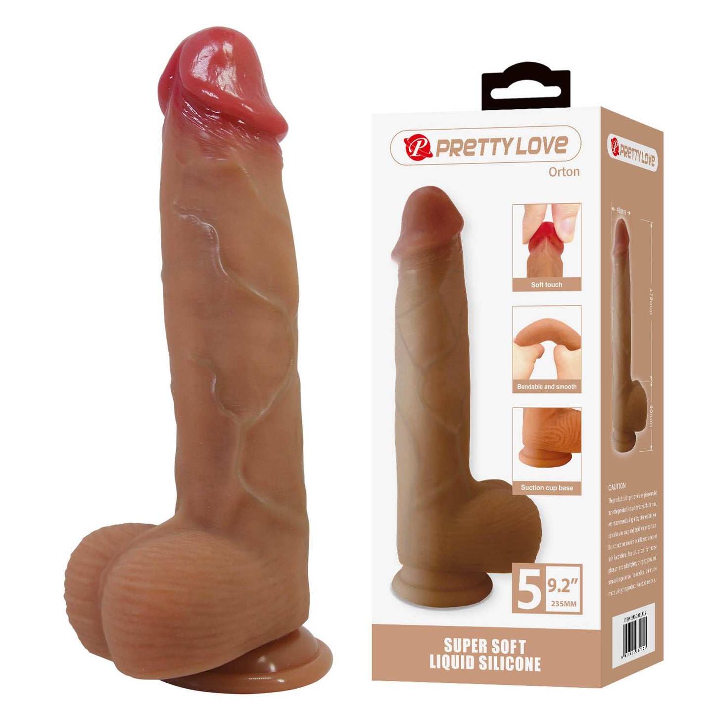 Dildo realistyczne Pretty Love Orton super miękkie silikonowe 23 cm