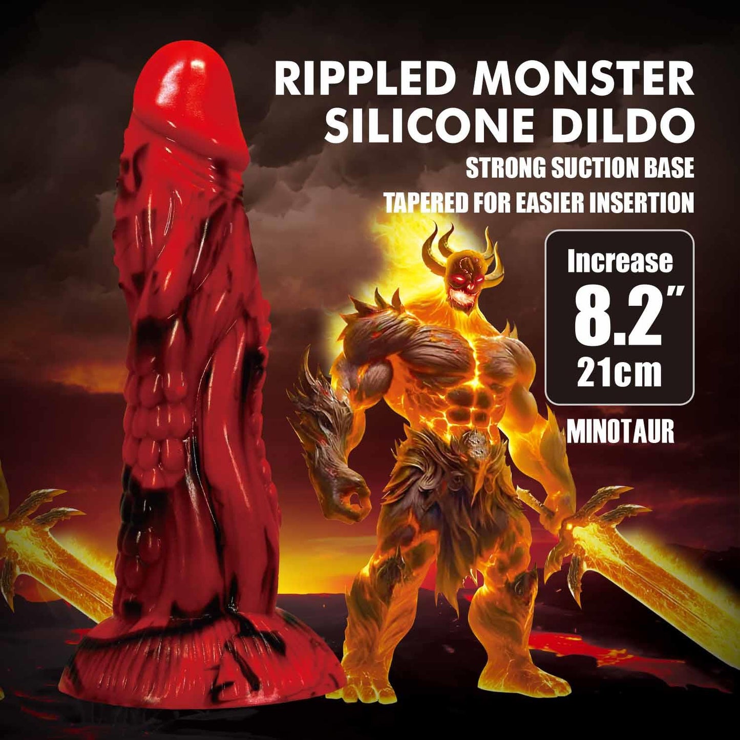 Dildo silikonowe falowane Minotaur Power Monsters 21 cm