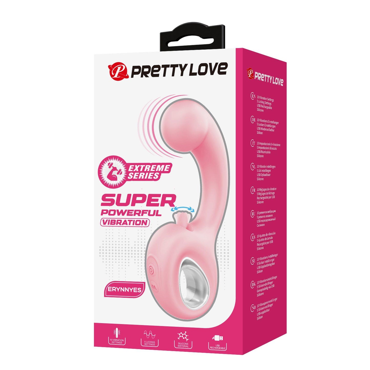 Stymulator łechtaczki z lizaniem Pretty Love Erynnyes silikonowy USB
