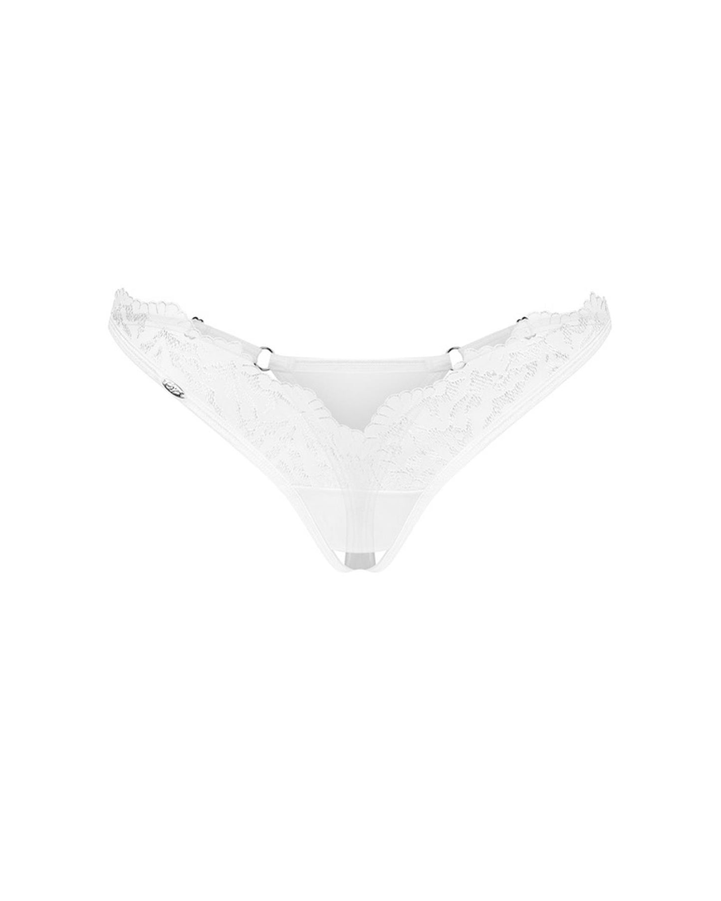 Otwarte stringi Obsessive Arrowel białe S/M