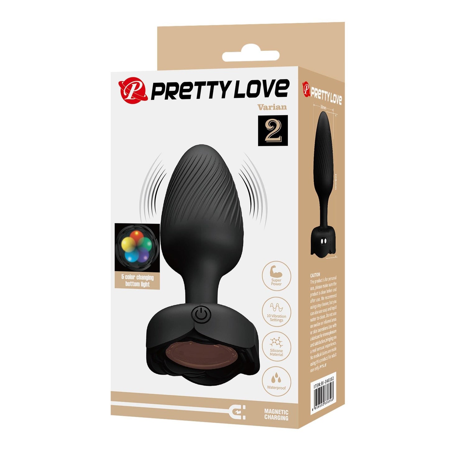 Korek analny wibrujący LED 10 trybów Pretty Love Varian silikonowy