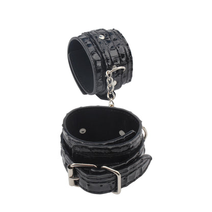 Kajdanki regulowane Behave PU czarne 30.5 cm