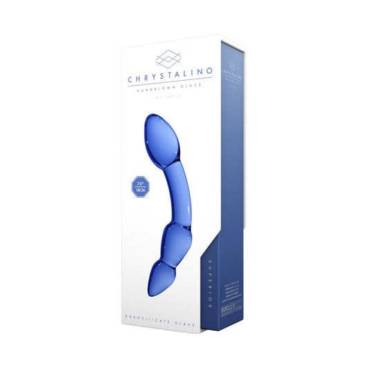 Szklane dildo Chrystalino Superior niebieskie 18 cm