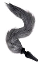 WHIPSMART 4.5 INCH SILICONE PLUG WITH GREY INDIGO FOX TAIL SET