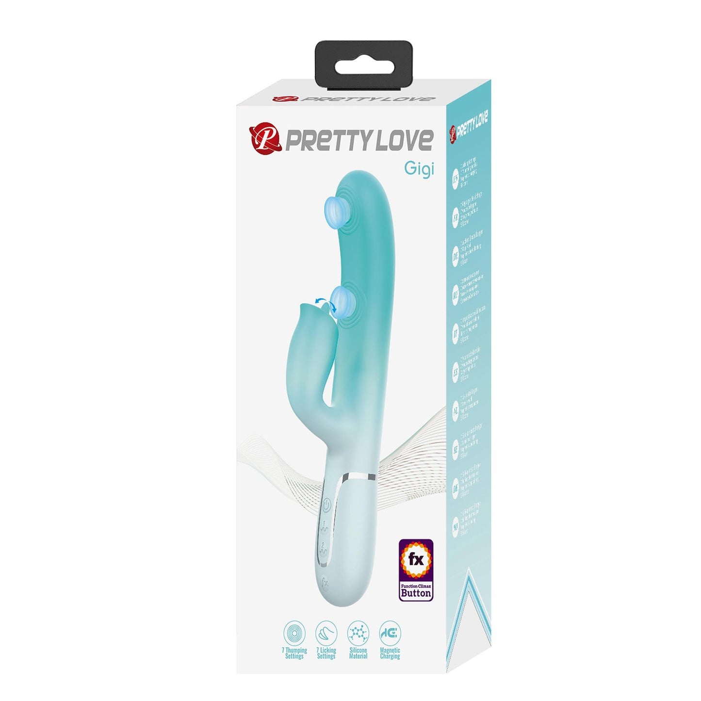 Wibrator króliczek Pretty Love Gigi silikonowy 7 pulsacji 7 lizania USB