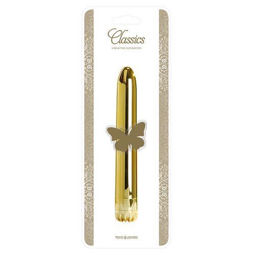 Wibrator Classic Vibe Toyz4lovers złoty 18 cm AA