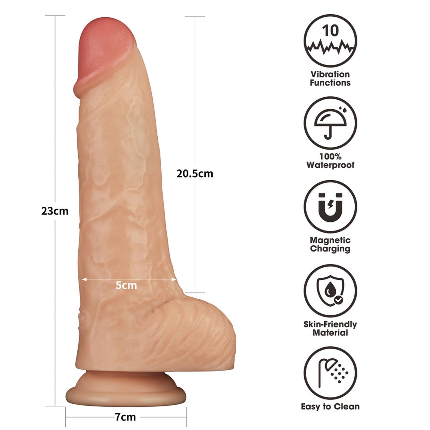 9'' Vibrating Power Basics Cock