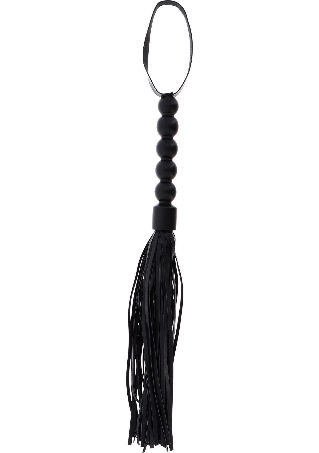 Flogger z koralikami Hidden Desire czarny 57 cm