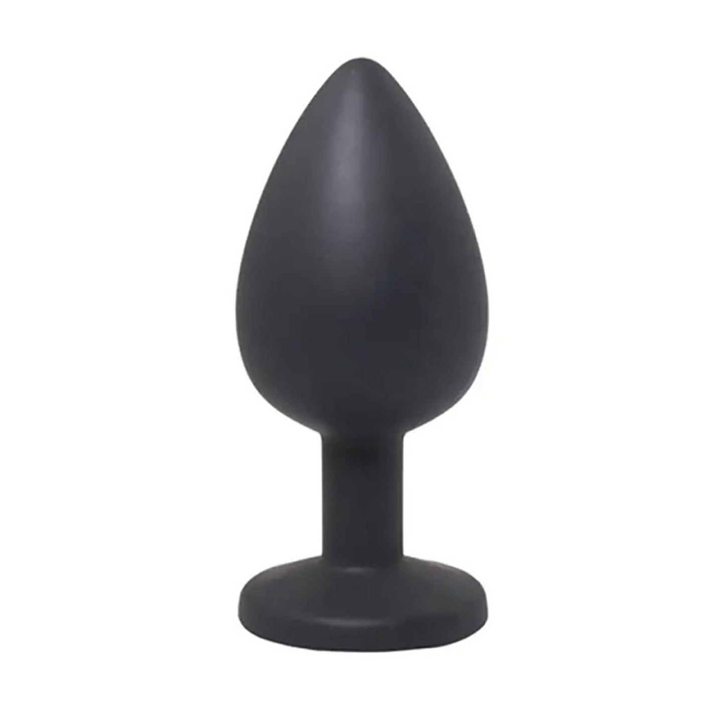 Czarny silikonowy korek analny Fantasy mały z białym kryształem 7 cm