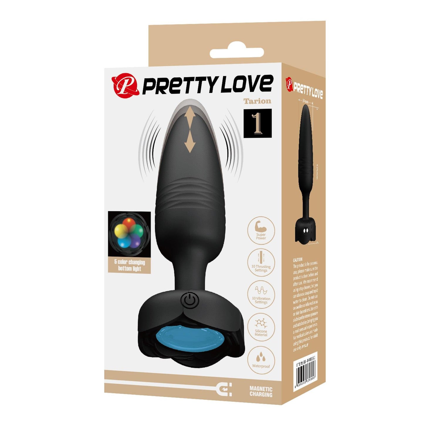 Korek analny wibrujący LED Pretty Love Tarion silikonowy 10 trybów