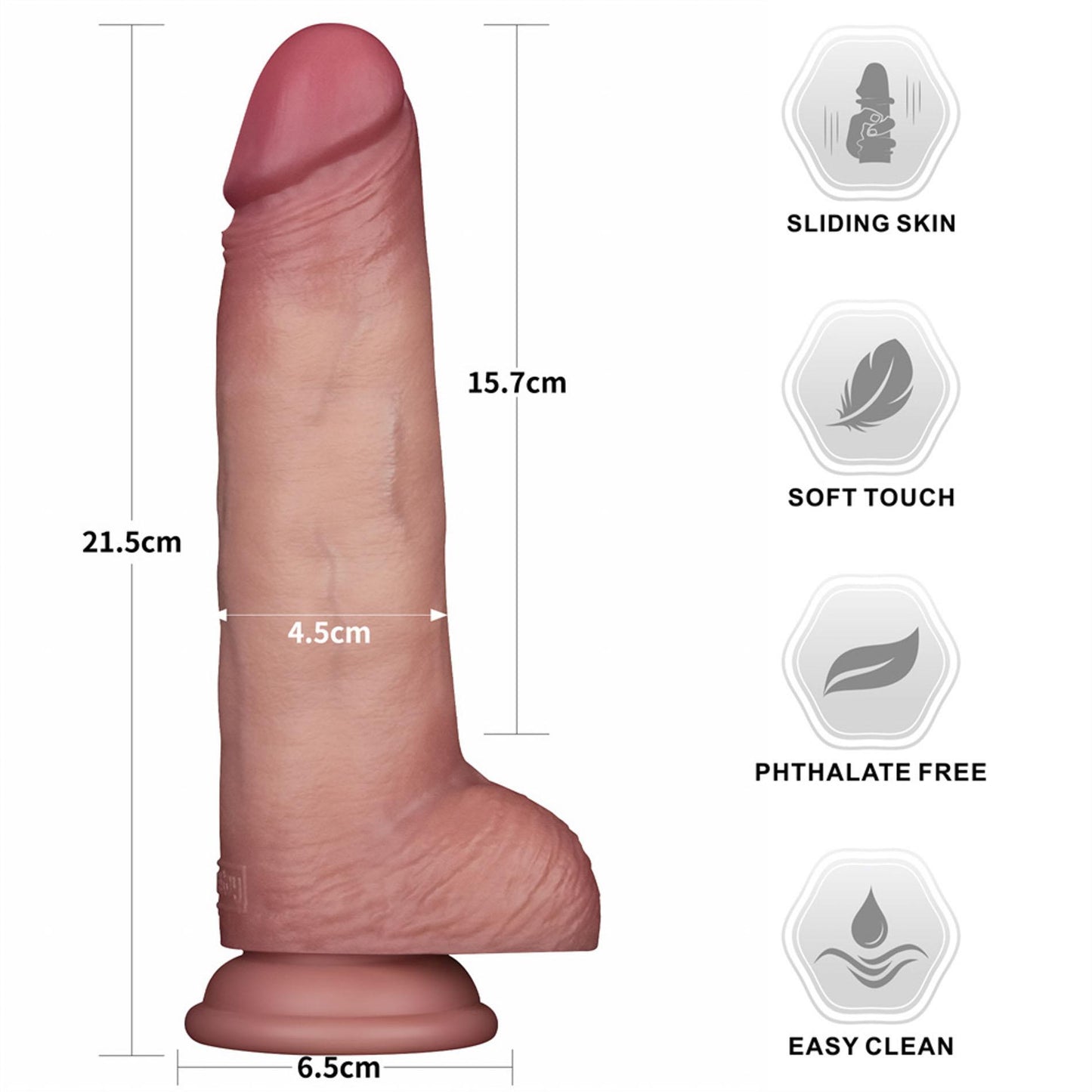 8.5'' Sliding Skin Pro II Dual Layer Silicone Dong