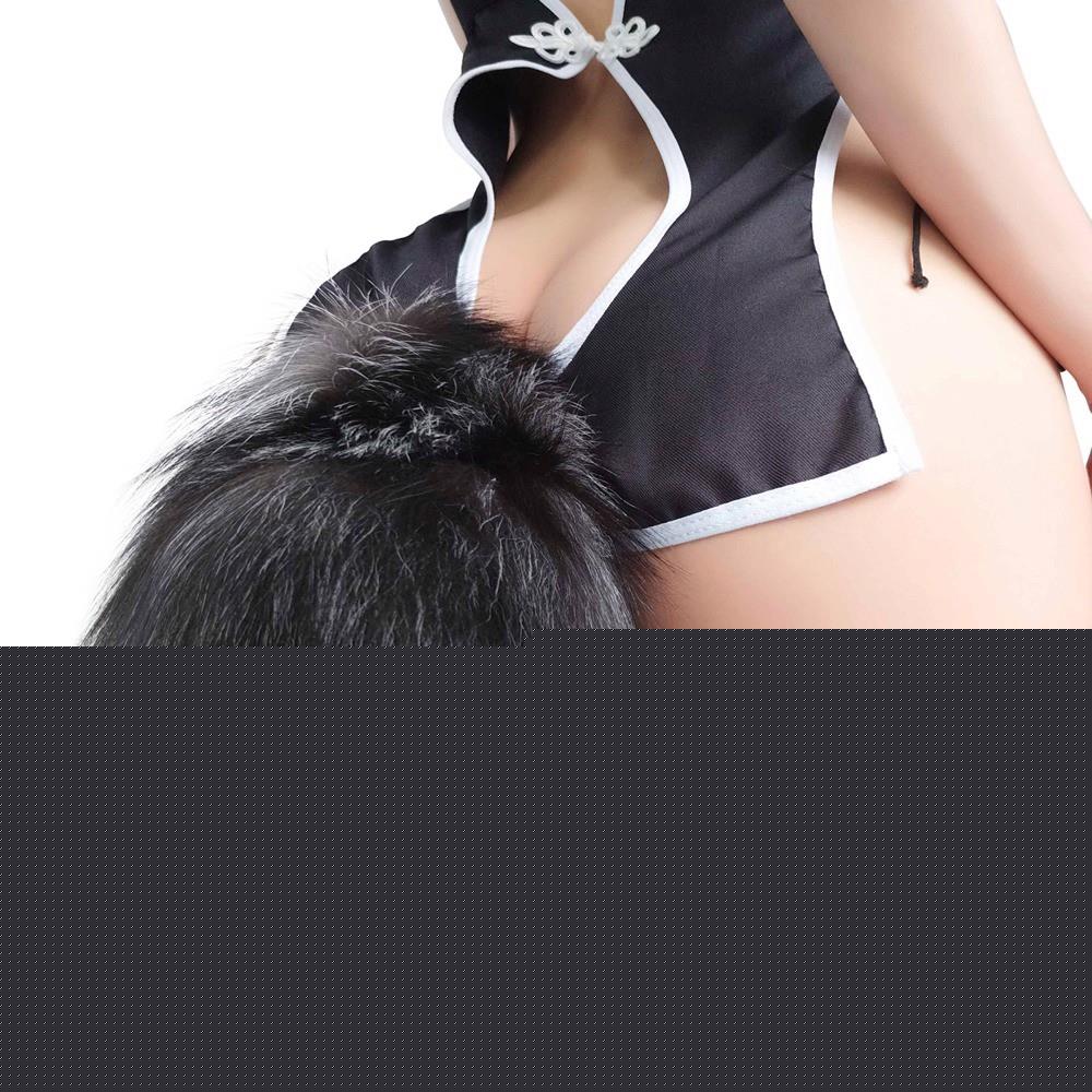 Alive Black&White Fox Tail S