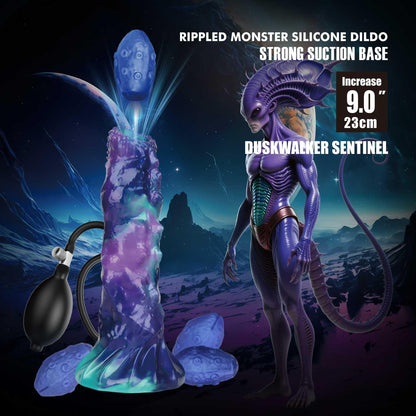 DuskWalker Sentinel – 23 cm Karbowany Potworny Silikonowy Dildo