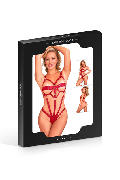 Regulowany body harness Paris Hollywood czerwony