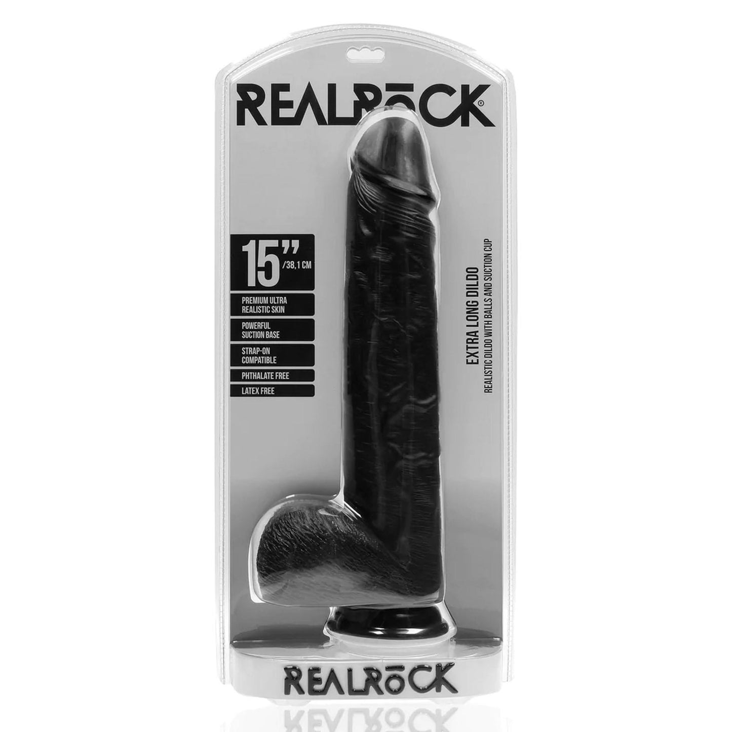 Extra Large Straight with Balls 38 cm - Black
