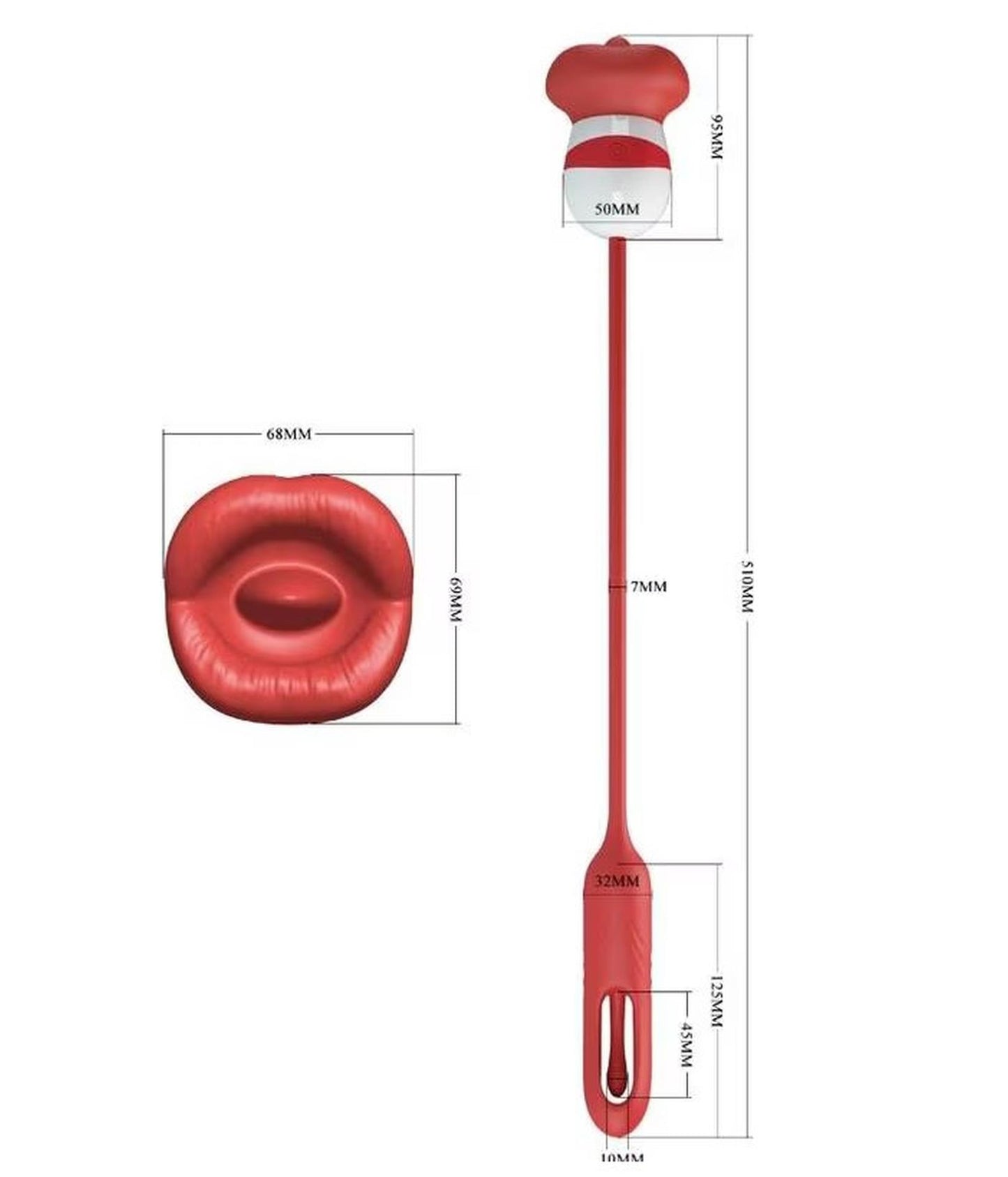 Wibrator różany z lizaniem Pretty Love czerwony USB