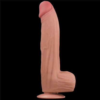 12'' King Sized Sliding Skin Dual Layer Dong