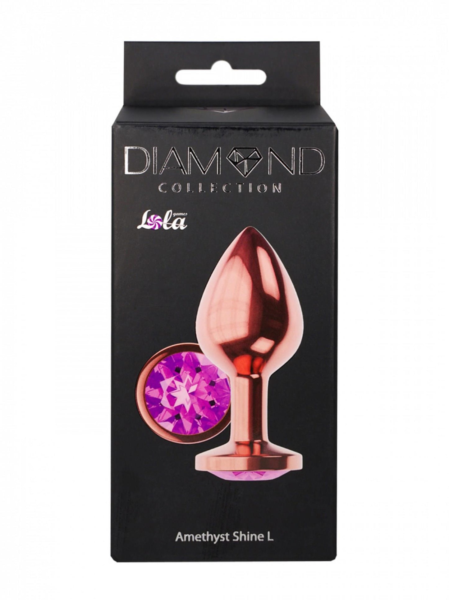 Plug-Butt Plug Diamond Amethyst Shine L Rose Gold