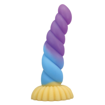 Dildo silikonowe Power Monsters Unicorn faliste 22 cm z przyssawką