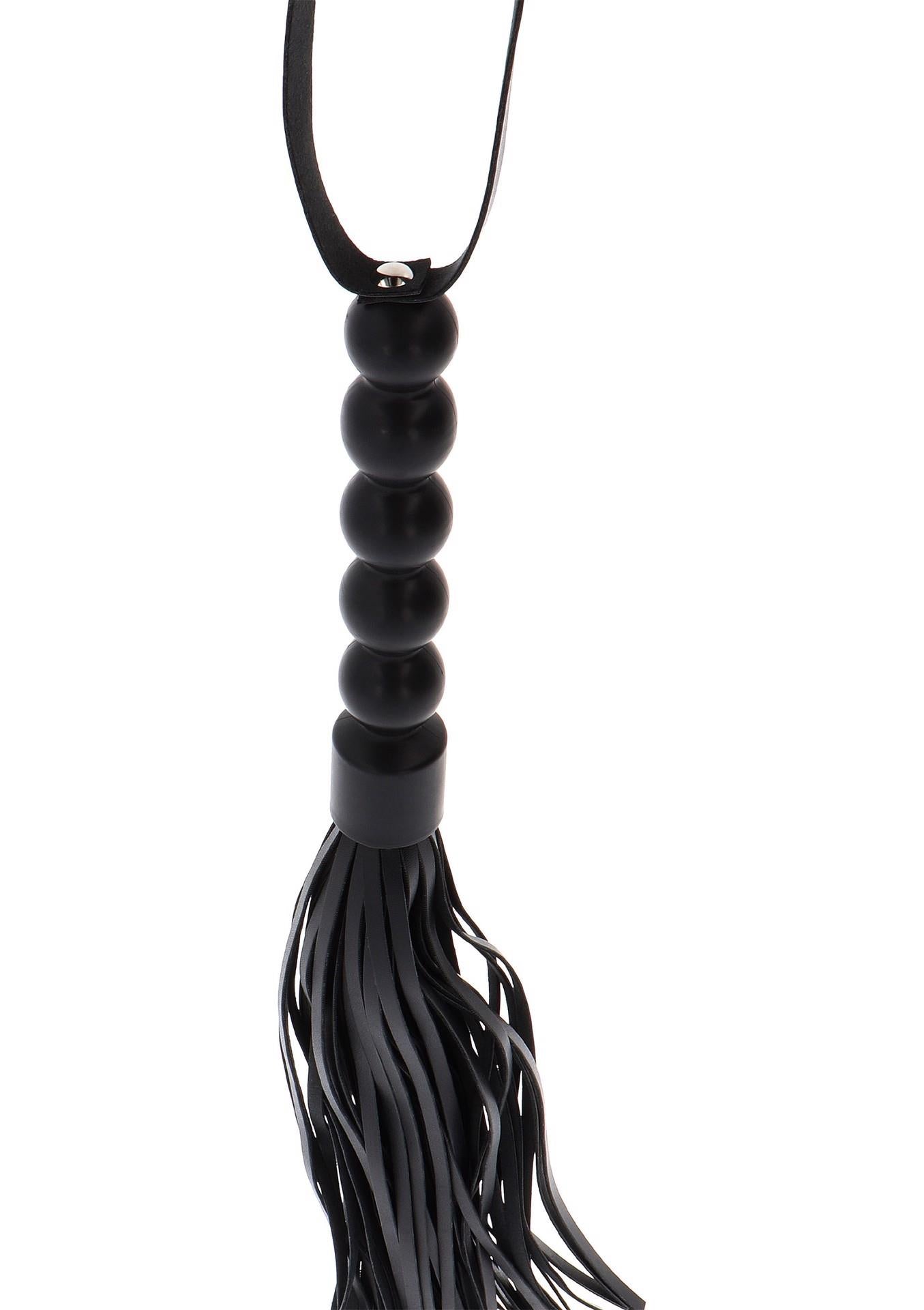 Flogger z koralikami Hidden Desire czarny 57 cm