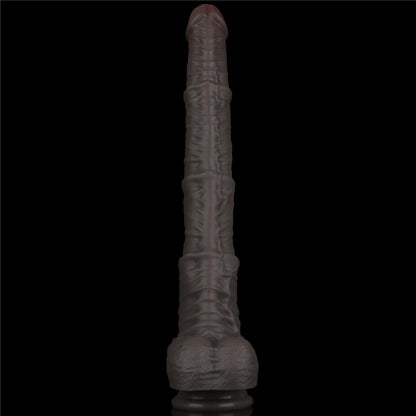 16'' Dual Layered Bendable Silicone Cock XXL(Black)