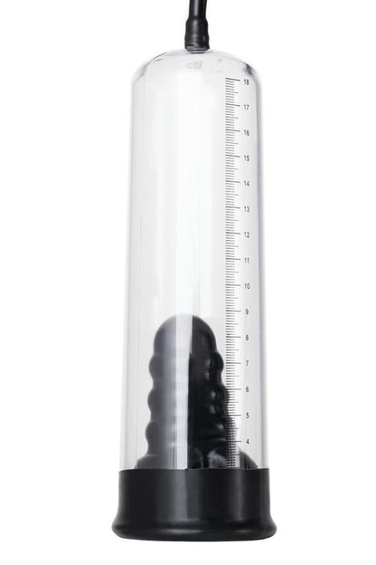 A-TOYS, Penis Pump, PVC, Black, 23.5 cm 3 cock rings included