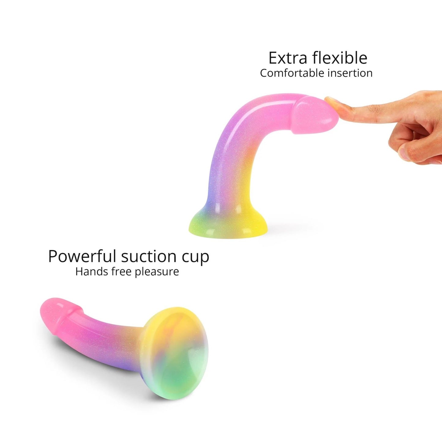 Dildo silikonowe zakrzywione Stargazer Love to Love 15 cm wielokolorowe