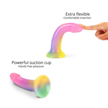 Dildo silikonowe zakrzywione Stargazer Love to Love 15 cm wielokolorowe
