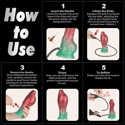 8'' Dual Density Silicone Inflatable Dildo