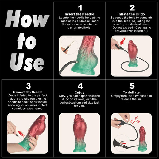 8'' Dual Density Silicone Inflatable Dildo