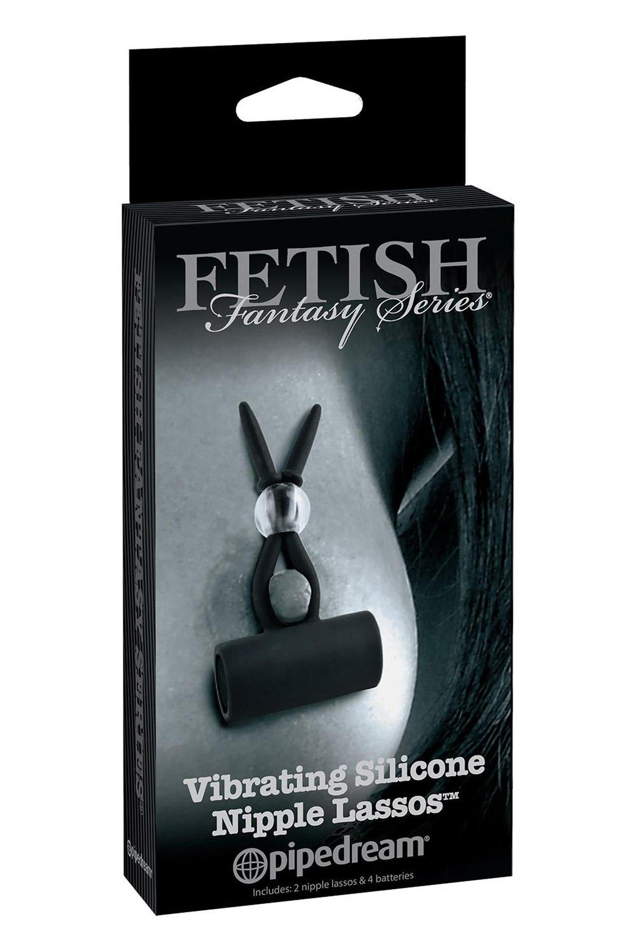 Wibrujące lasso silikonowe na sutki Fetish Fantasy Series czarne