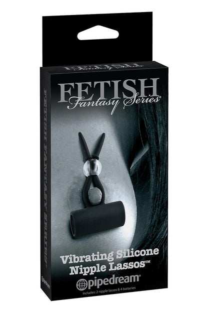 Wibrujące lasso silikonowe na sutki Fetish Fantasy Series czarne