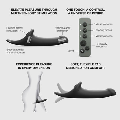 Dildo wibrujące Multi Orgasm Strap on me M czarny