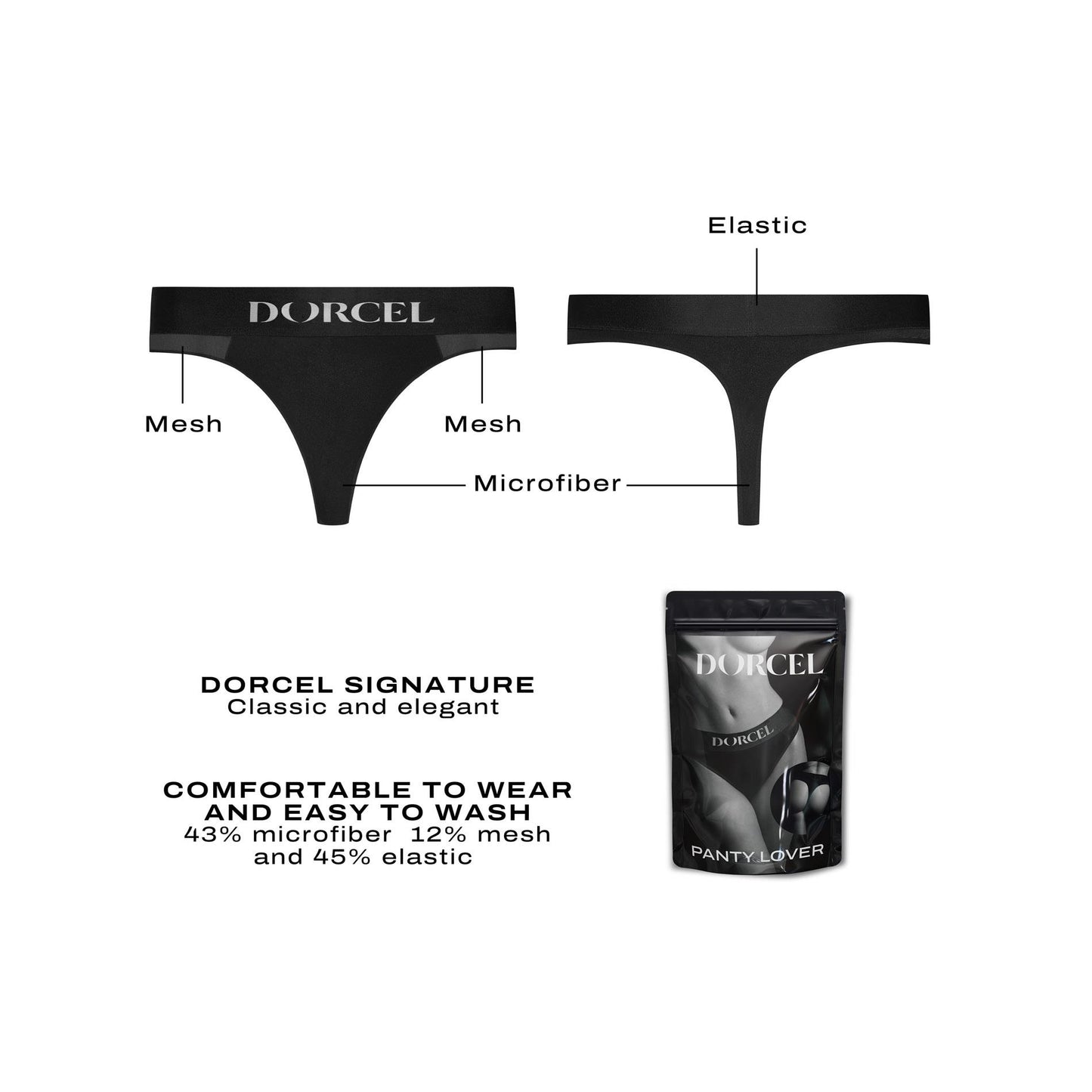 Stringi z kieszonką na wibrator Dorcel Panty Lover L