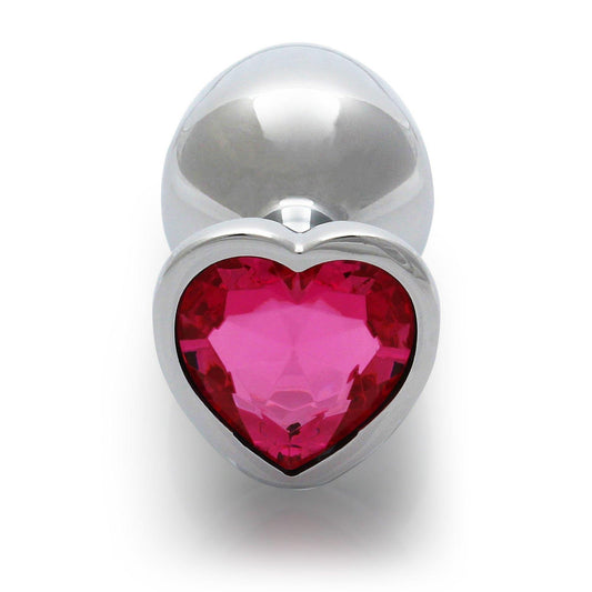 Aluminiowy korek analny Heart Gem Ouch średni 7 cm