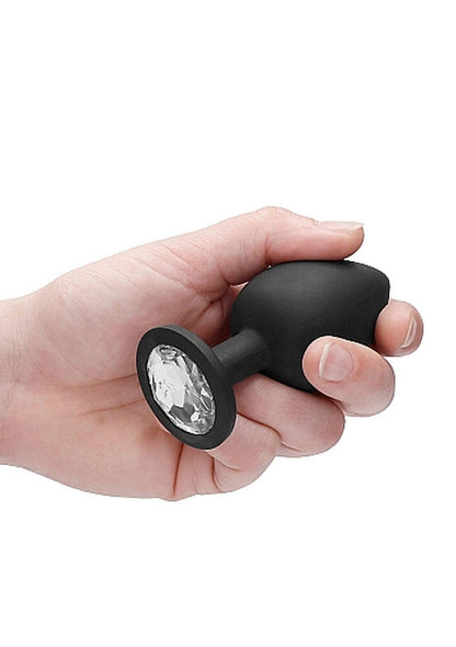 Korek analny Sono z ruchomą kulką silikonowy 9,5 cm czarny