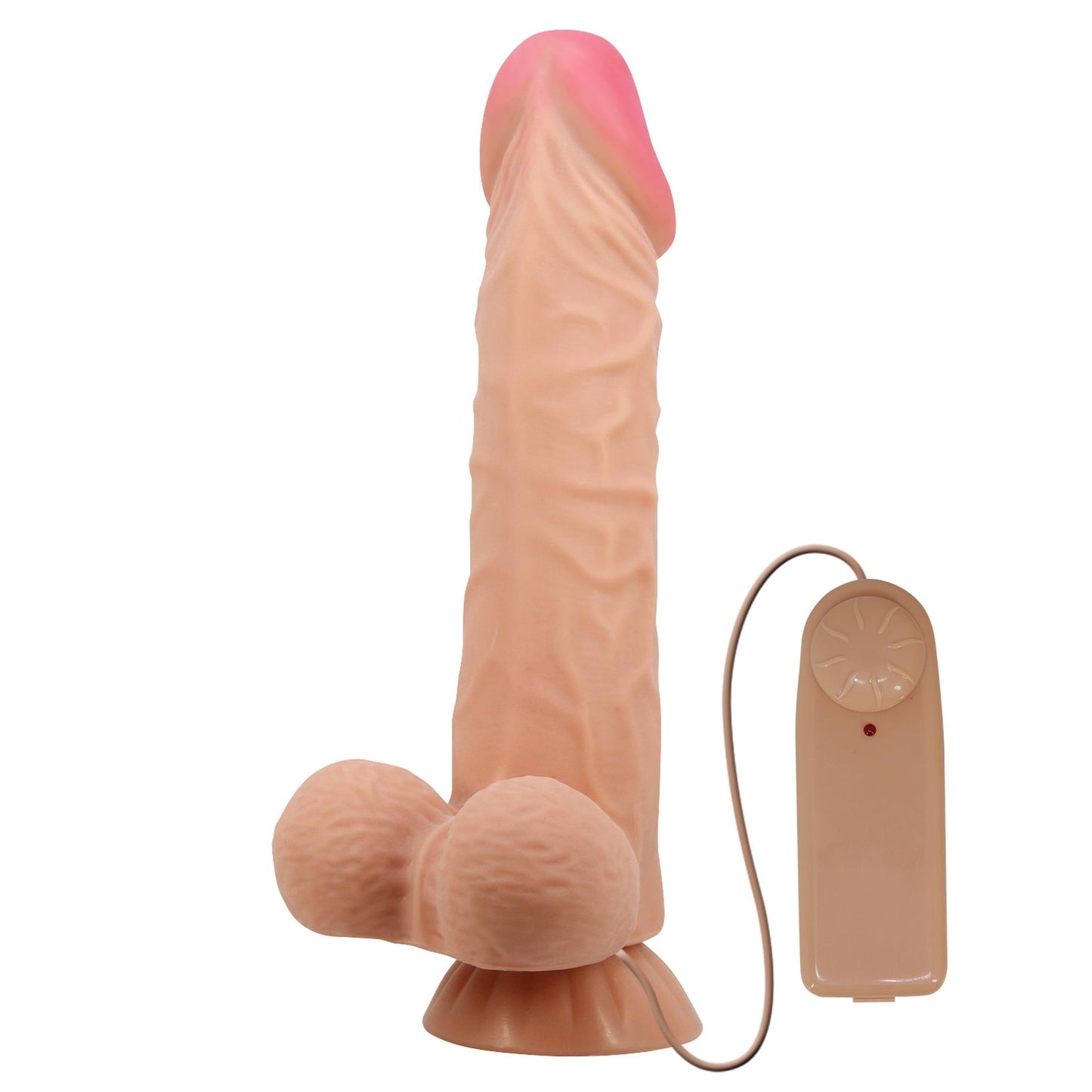 BAILE - Sliding Skin 9,4'' Flesh Vibration Bendable Suction base TPR ABS