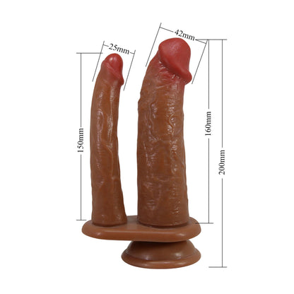 Podwójne dildo wibrujące Pretty Love Hulbert cieliste 18 cm