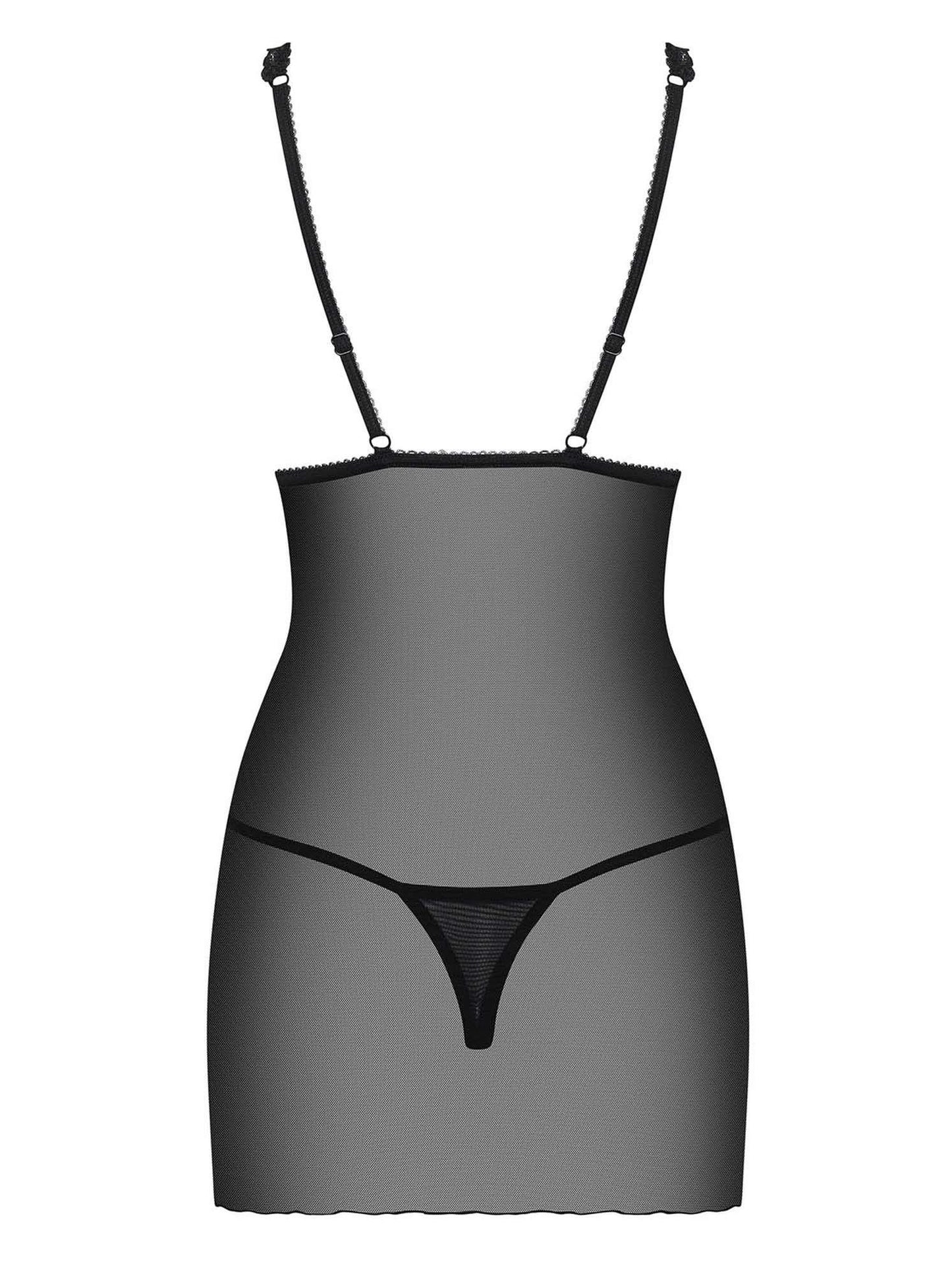 Bielizna-Lucita koszulka i stringi czarna  S/M