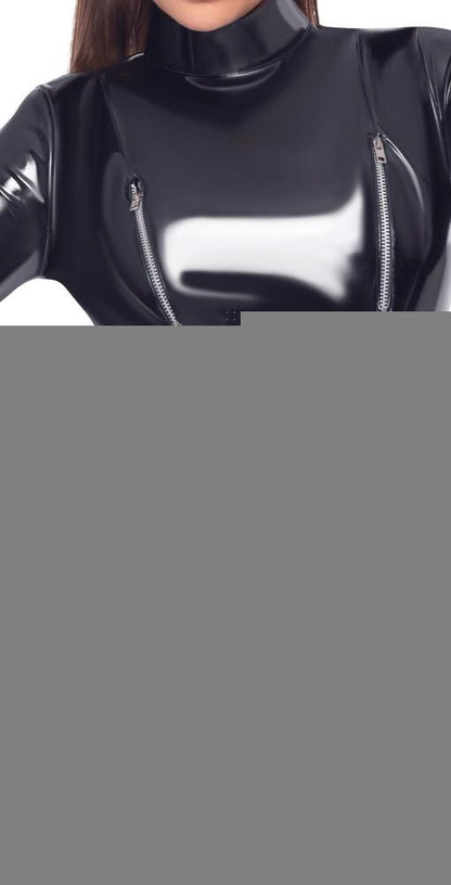 Vinyl Jumpsuit Black M