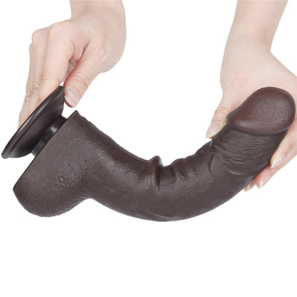 9.5'' Sliding Skin Dual Layer Dong Black