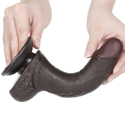 7.5'' Sliding Skin Dual Layer Dong Black