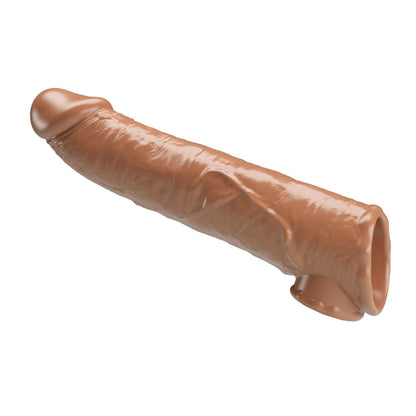 Przedłużka na penisa Pretty Love z wymiennymi wkładkami ciemnobrązowa 26 cm