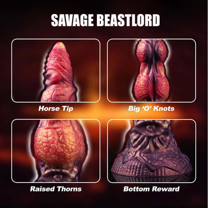 Dildo silikonowe pofalowane Savage Beastlord 24 cm Power Monsters