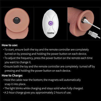 8.5" Vibrating Sliding Skin Pro II Dual Layer Silicone Dong