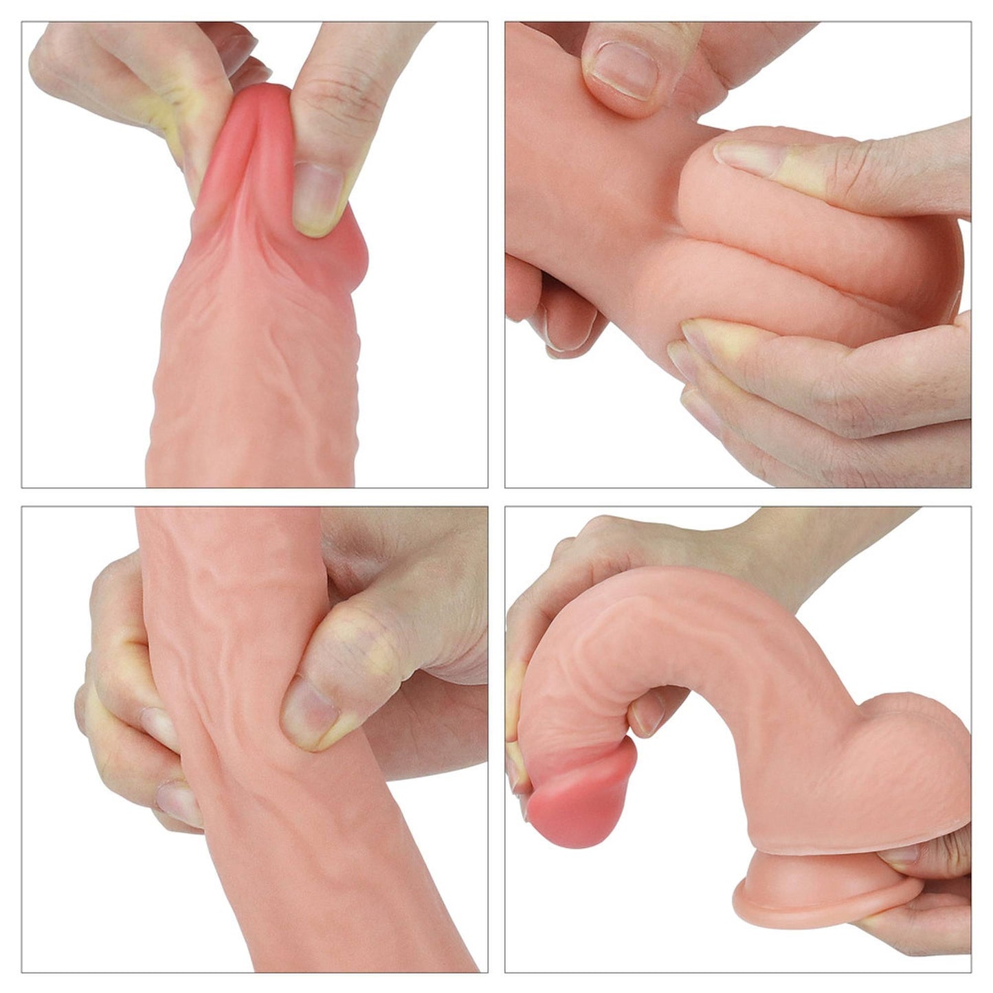 8'' Dual layered Platinum Silicone Cock